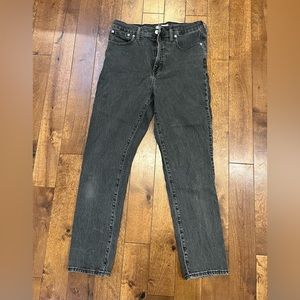 Worn black Madewell jeans